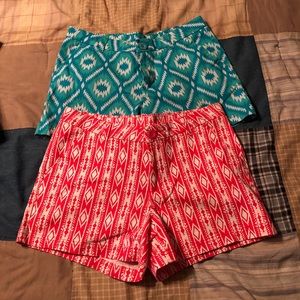 BCG Aztec/Tribal/Western shorts two pair